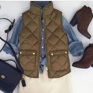 J Crew Green Exursion Quilted Vest